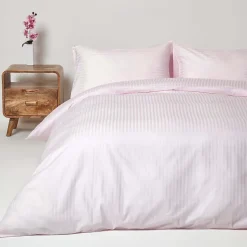 Homescapes Parure de lit satin rayé en coton égyptien 330 fils violet, 260x220cm - Best