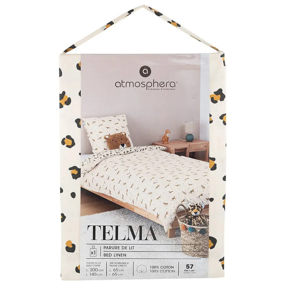 Atmosphera Créateur D'Intérieur Parure de lit Telma motif léopard 140x200cm - Atmosphera