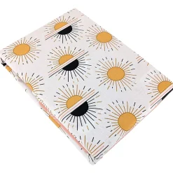 Linnea Parure de lit TERRAMEA 260x240 cm pur coton blanc motifs solaires 3 pièces Discount