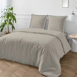 Future Home Parure de lit unie en coton finition bourdon 240x220cm Best