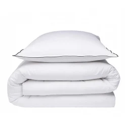 Future Home Parure de lit unie en coton finition bourdon 260x240cm
