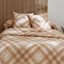 Linnea Parure de lit 200x200 cm 100% flanelle de coton ARTHUR beige 3 pièces