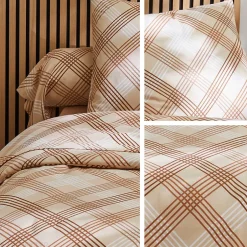 Linnea Parure de lit 200x200 cm 100% flanelle de coton ARTHUR beige 3 pièces