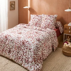 Linnea Parure de lit 140x200 cm 100% flanelle de coton ÉMILIE rouge 2 pièces