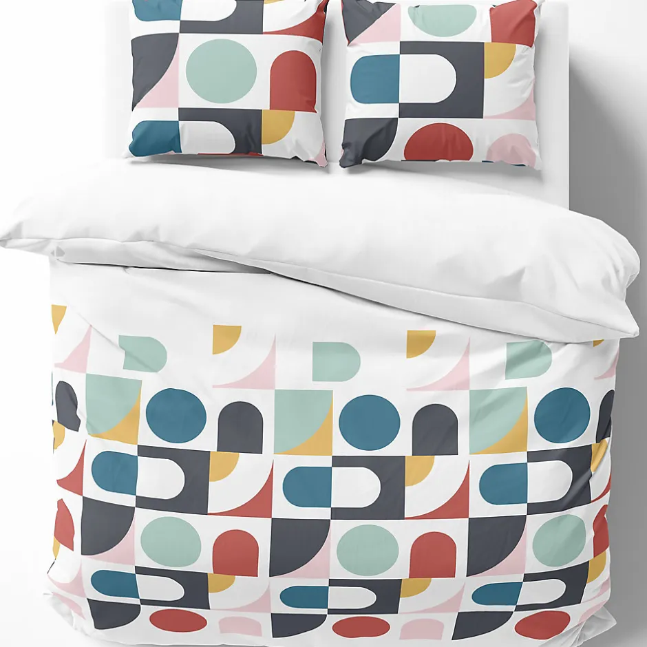 Linnea Parure de lit 240x220 cm coton biologique TITANE Blanc