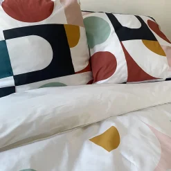 Linnea Parure de lit 240x220 cm coton biologique TITANE Blanc