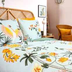 Linnea Parure de lit 260x240 cm coton KUSMI bleu