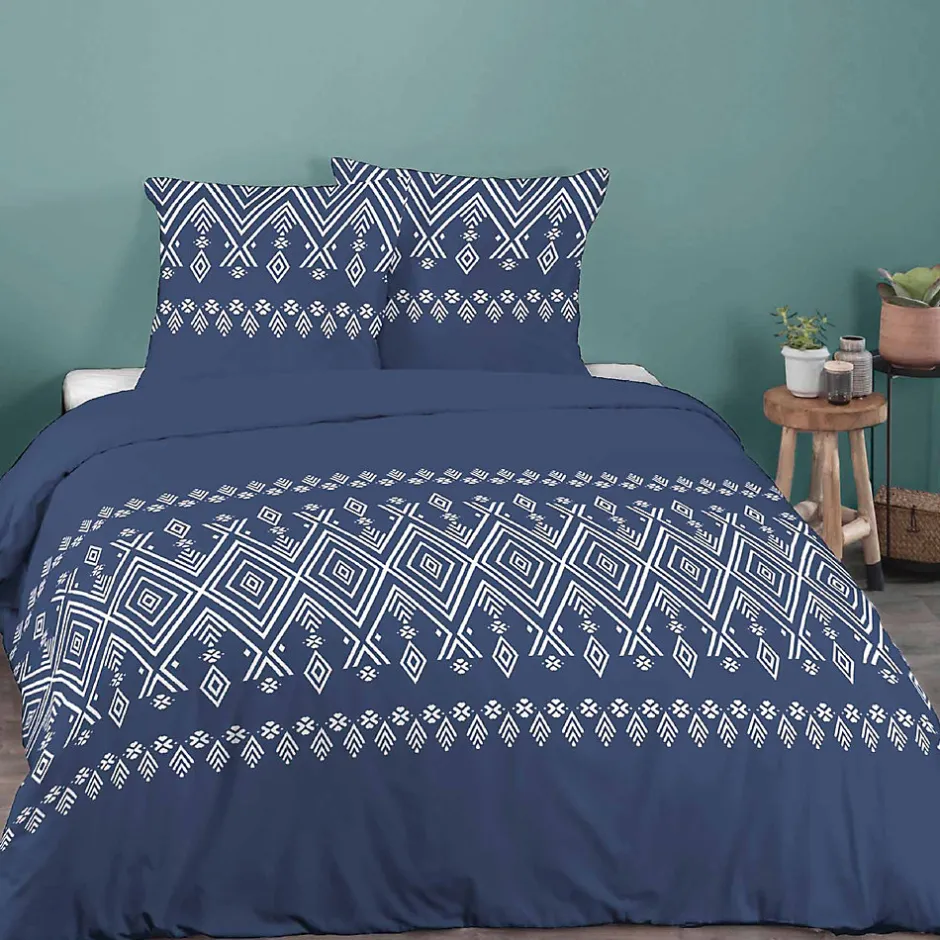 Linnea Parure de lit 240x220 cm coton NORDA Bleu