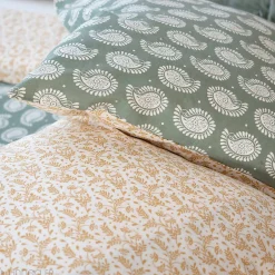 Linnea Parure de lit 240x220 cm coton bci adouci WAY vert 3 pièces