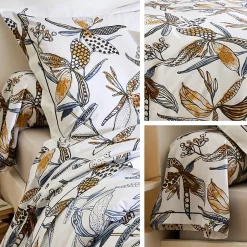 Linnea Parure de lit 240x220 cm coton PÉNÉLOPE Beige Silice 3 pièces