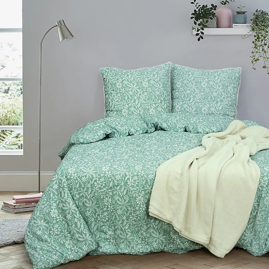 Linnea Parure de lit 240x220 cm coton + lyocell LIBERTYS Vert Celadon