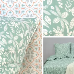 Linnea Parure de lit 240x220 cm coton + lyocell LIBERTYS Vert Celadon
