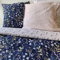 Linnea Parure de lit 240x220 cm coton biologique DOVE Bleu