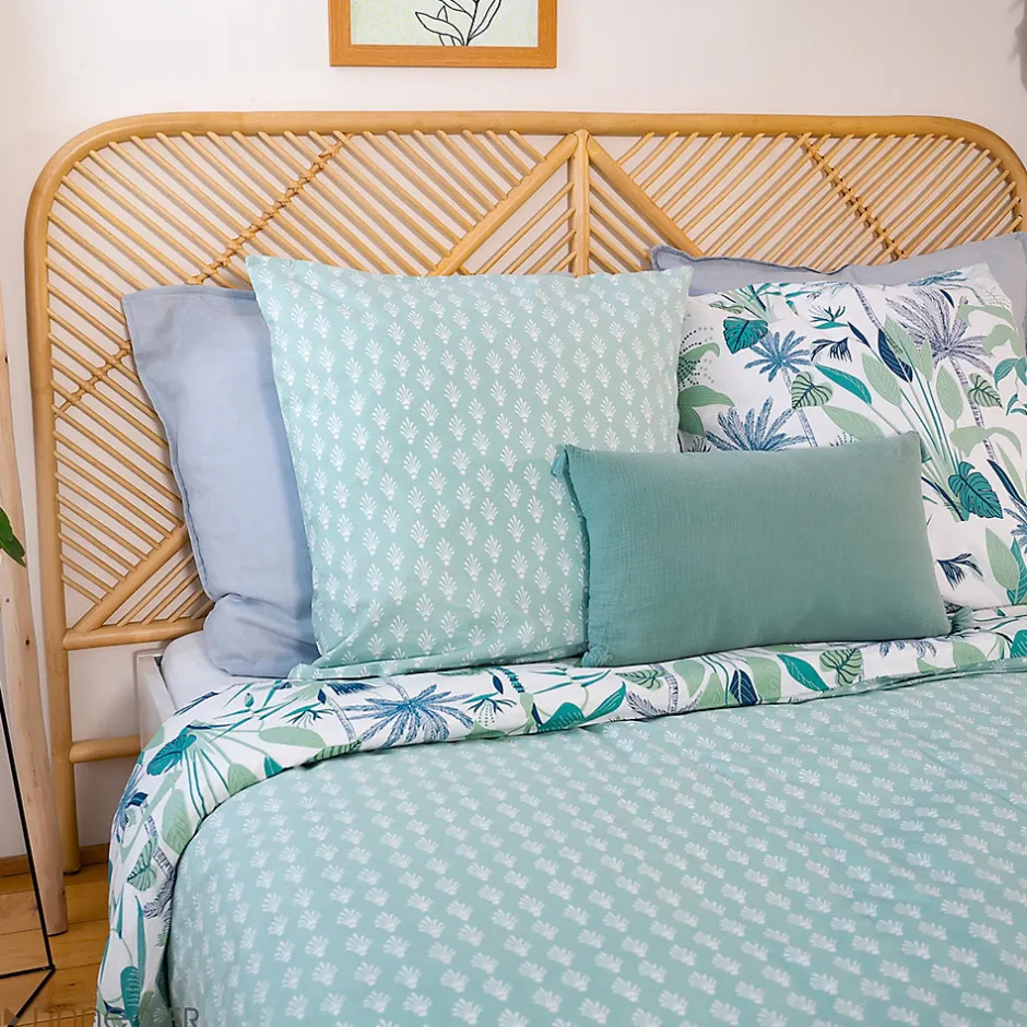 Linnea Parure de lit 240x220 cm coton bci adouci ALISCO bleu 3 pièces