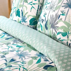 Linnea Parure de lit 240x220 cm coton bci adouci ALISCO bleu 3 pièces