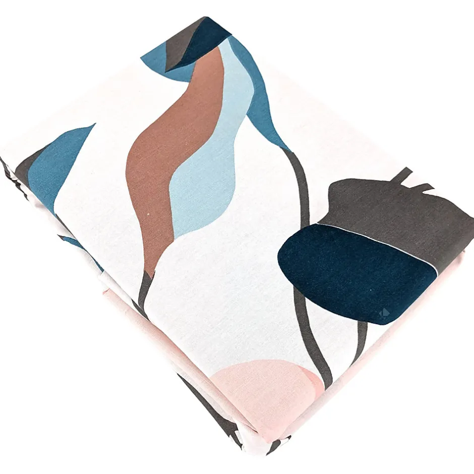 Linnea Parure de lit 240x220 cm coton BCI adouci LILA Blanc 3 pièces