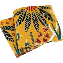 Linnea Parure de lit 260x240 cm coton bci adouci COME jaune 3 pièces