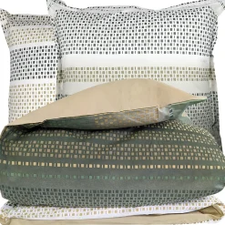Linnea Parure de lit 280x240 cm coton NIAGARA vert Kaki 3 pièces