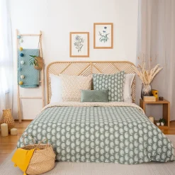 Linnea Parure de lit 260x240 cm coton bci adouci WAY vert 3 pièces