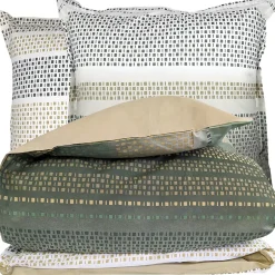 Linnea Parure de lit 260x240 cm coton NIAGARA vert Kaki 3 pièces Discount