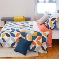Linnea Parure de lit 240x220 cm coton PRUNE Blanc 3 pièces Outlet