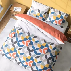 Linnea Parure de lit 240x220 cm coton PRUNE Blanc 3 pièces Outlet