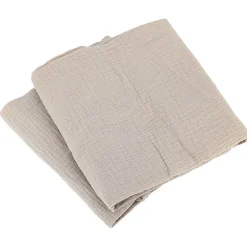 Linnea Parure de lit 260x240 cm double gaze de coton GAZGAZ beige Galet
