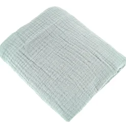 Linnea Parure de lit 240x220 cm double gaze de coton GAZGAZ vert amande 3 pièces