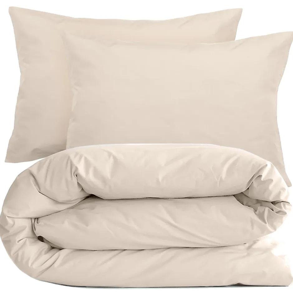 Linnea Parure de lit 280x240 cm et taie 50x70 cm percale MANOIR blanc Naturel Discount