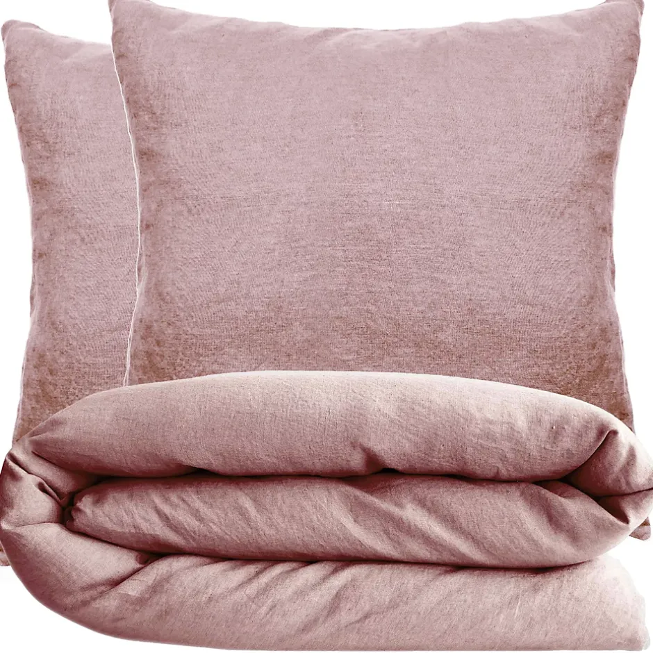 Linnea Parure de lit 240x220 cm et 65x65 cm coton lavé PALACE rose 3 pièces Online