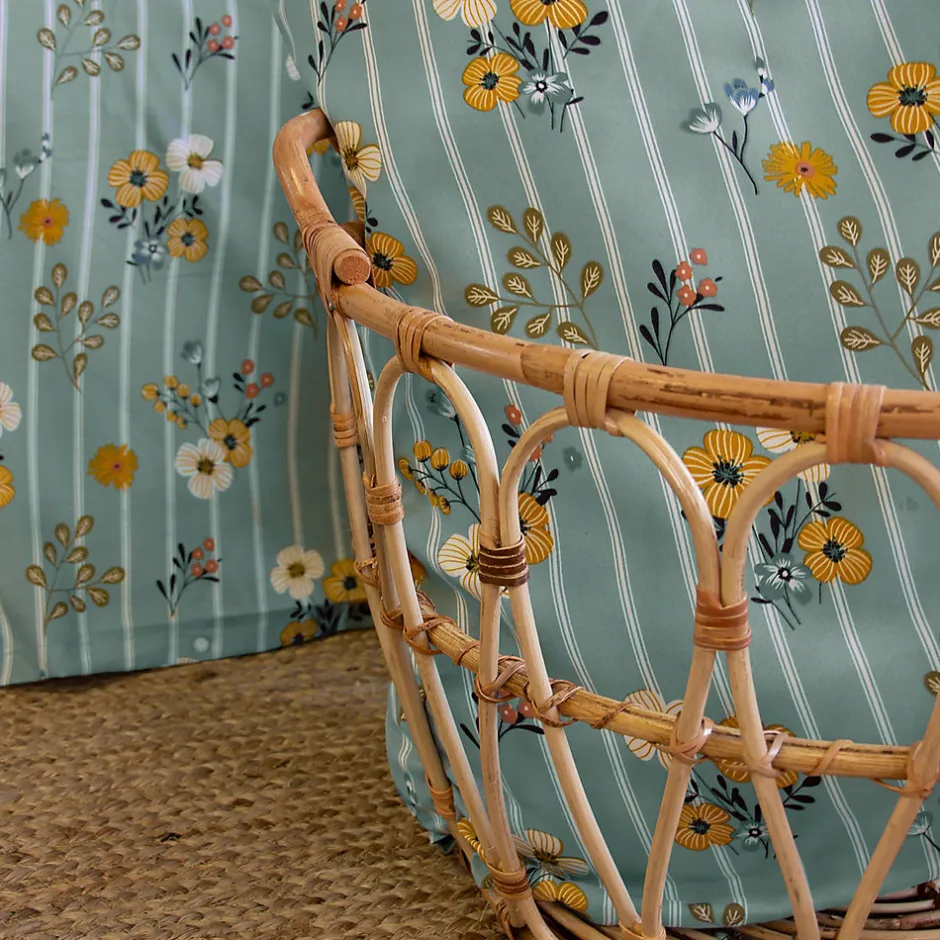 Linnea Parure de lit 240x220 cm FLORINETTE microfibre à rayures motif florale