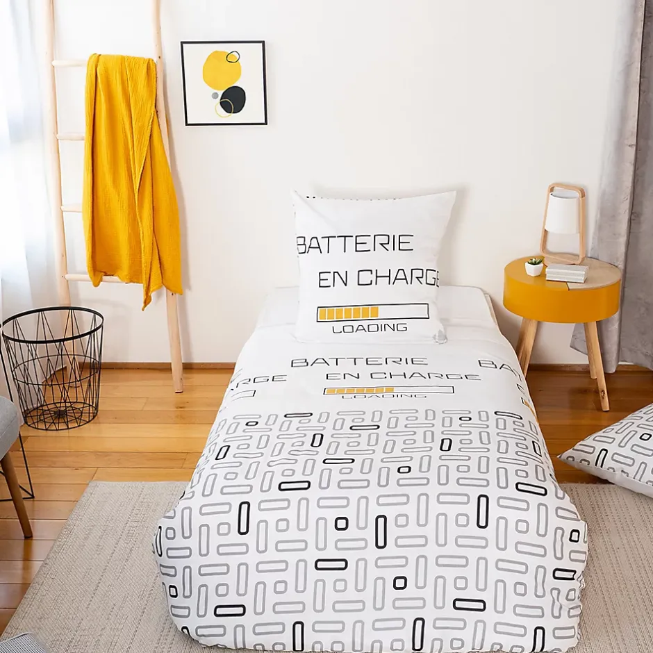 Linnea Parure de lit 140x200 cm microfibre LOADING blanc 2 pièces Discount