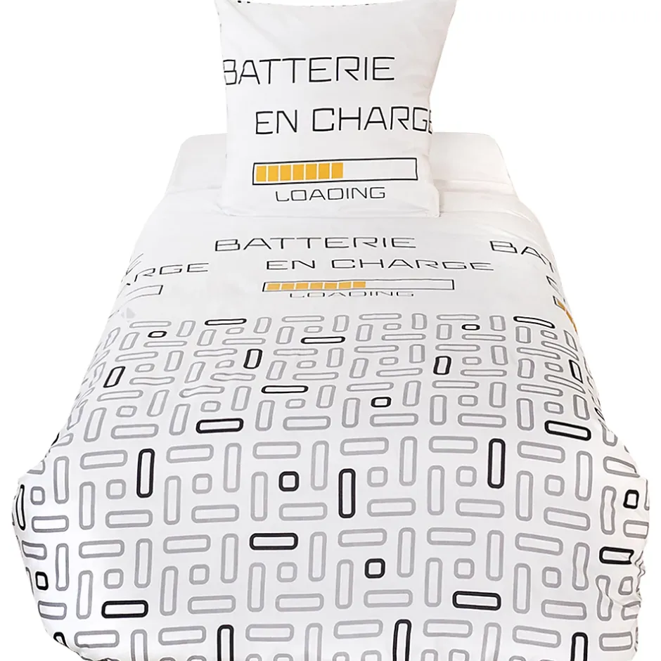 Linnea Parure de lit 140x200 cm microfibre LOADING blanc 2 pièces Discount