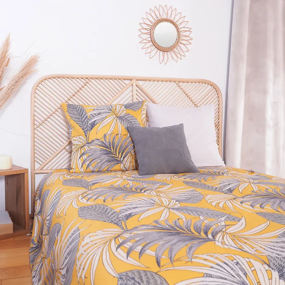 Linnea Parure de lit 240x220 cm Microfibre 50% recyclée AQUILIE Jaune 3 pièces Clearance