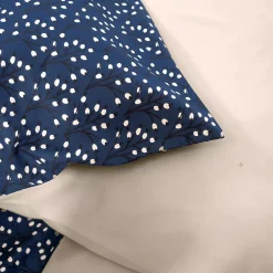 Linnea Parure de lit 240x220 cm Microfibre 50% recyclée FLENA Bleu 3 pièces