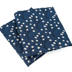Linnea Parure de lit 240x220 cm Microfibre 50% recyclée FLENA Bleu 3 pièces