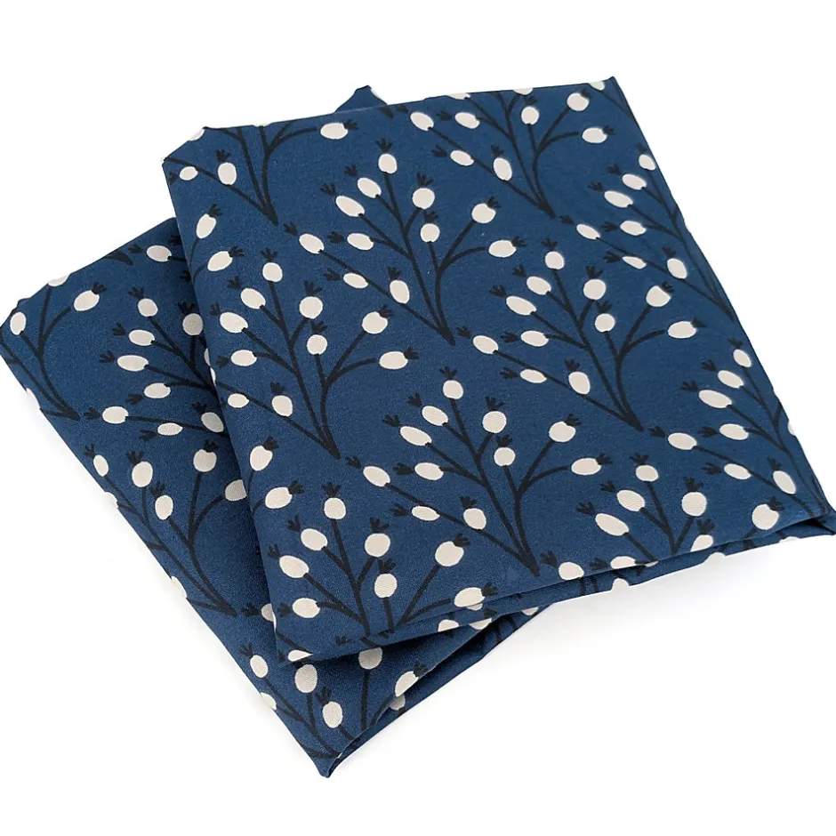 Linnea Parure de lit 240x220 cm Microfibre 50% recyclée FLENA Bleu 3 pièces