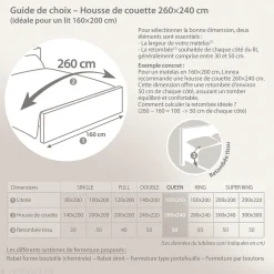 Linnea Parure de lit 260x240 cm microfibre PISA gris Perle