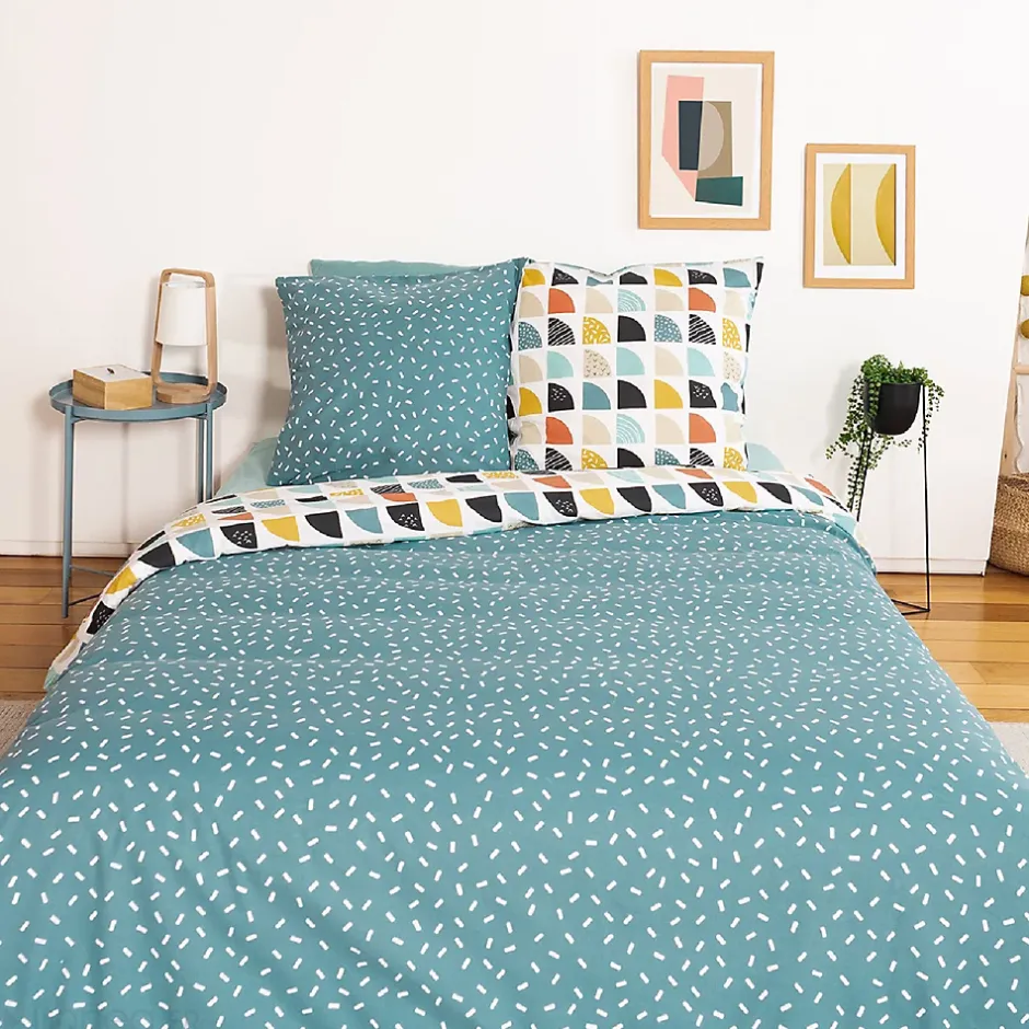Linnea Parure de lit 200x200 cm mixte BLUE bleu Sale