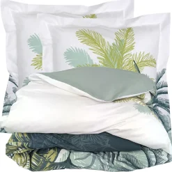 Linnea Parure de lit 200x200 cm percale coton TRINIDAD mousson