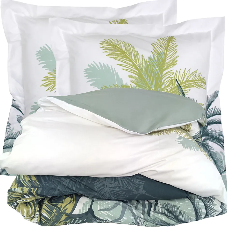 Linnea Parure de lit 240x220 cm percale coton TRINIDAD mousson