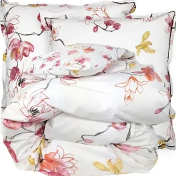 Linnea Parure de lit 140x200 cm percale coton ELISA Rose 2 pièces