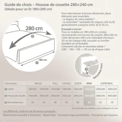 Linnea Parure de lit 280x240 cm satin de coton ENZO bleu