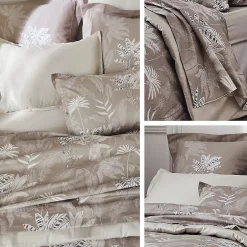 Linnea Parure de lit 140x200 cm satin de coton CAYENNE beige Ficelle 2 pièces New