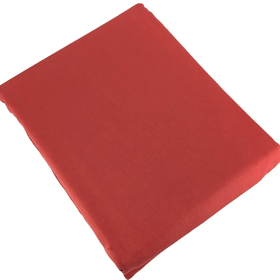 Linnea Parure de lit 260x240 cm satin de coton SAPRI rouge sienne 3 pièces
