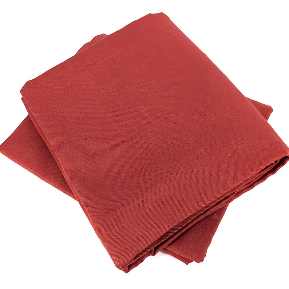 Linnea Parure de lit 260x240 cm satin de coton SAPRI rouge sienne 3 pièces