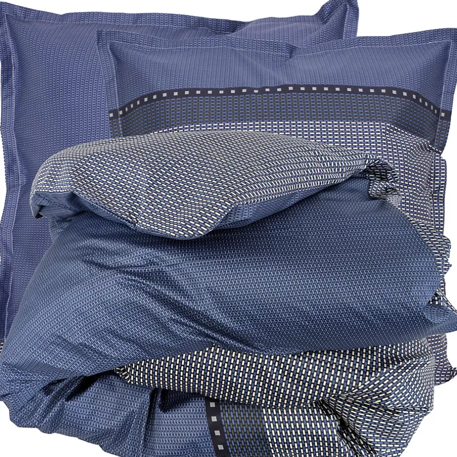 Linnea Parure de lit 260x240 cm satin de coton ENZO bleu