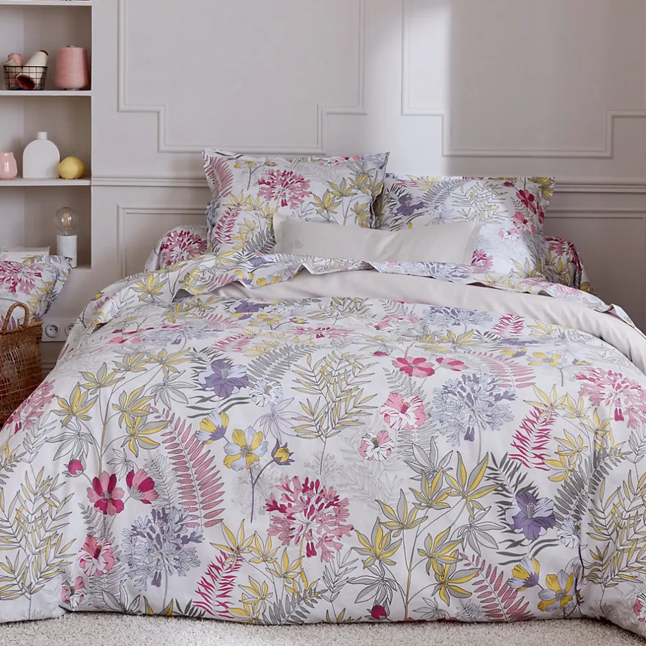 Linnea Parure de lit 240x220 cm satin de coton ANAÏS multicolore 3 pièces taies 50x70 cm