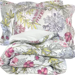 Linnea Parure de lit 240x220 cm satin de coton ANAÏS multicolore 3 pièces taies 50x70 cm