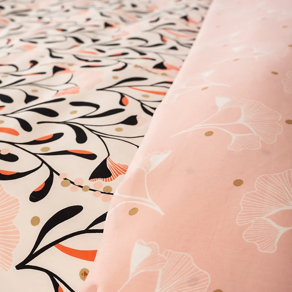 Linnea Parure de lit 240x220 cm Satin de coton JOY Rose 3 pièces